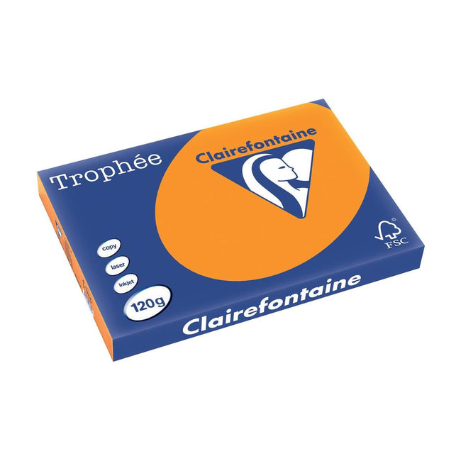 Clairefontaine - Troprophe Intens, Colored Paper, A3, 120 g, 250 feuilles, orange vif