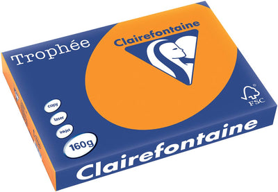 Clairefontaine -  Trophée Intens, gekleurd papier, A3, 160 g, 250 vel, feloranje