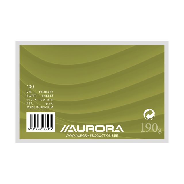 Aurora - Carte système 150x100mm vierge 190gr blanc 100 feuilles | 10 pièces