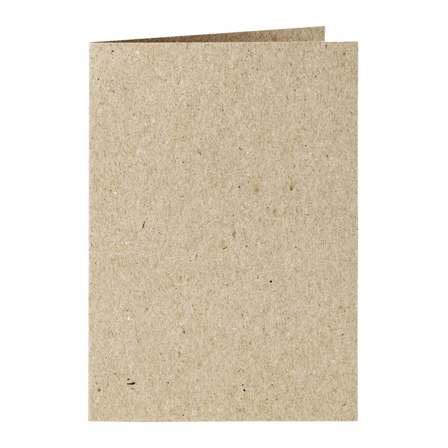 Papicolor - Carte de correspondance double 105x148mm kraft gris pack de 6 pièces