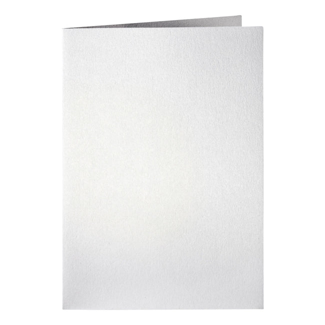 Papicolor - Carte de correspondance double 105x148mm blanc nacré métallisé pack de 6 pièces