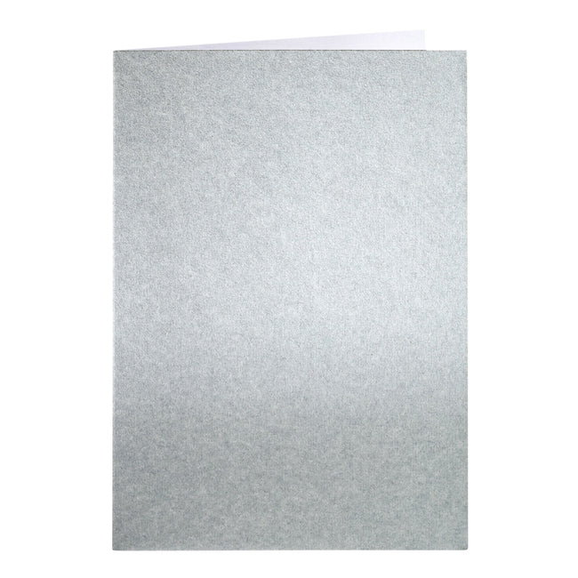 Papicolor - Carte de correspondance double 105x148mm argent métallisé pack de 6 pièces