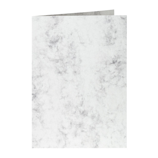 Papicolor - Carte de correspondance double 105x148mm gris marbré pack de 6 pièces