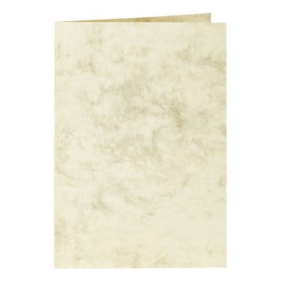 Papicolor - Korrespondenzkarte doppelt 105x148mm Marmor Elfenbein Packung mit 6 Stück