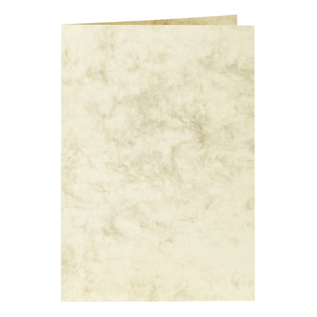 Papicolor - Carte de correspondance double 105x148mm marbre ivoire pack de 6 pièces