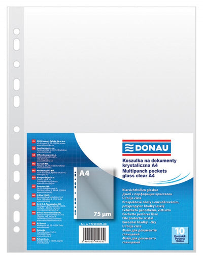 DONAU -   geperforeerde showtas, A4, 75 micron, pak van 10 stuks