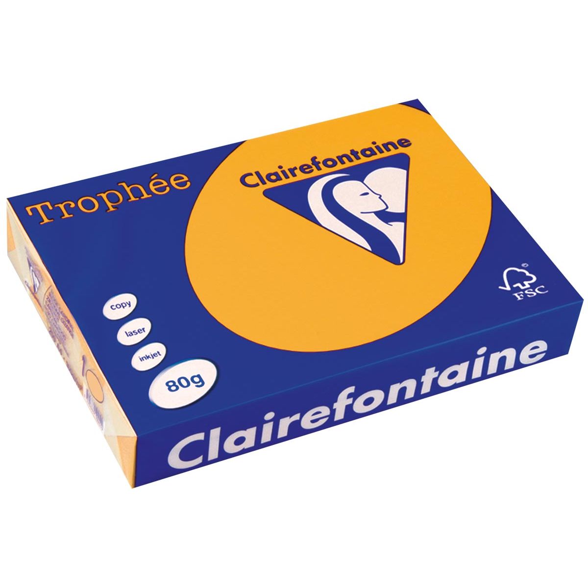 Clairefontaine -  Trophée tel, gekleurd papier, A4, 80 g, 500 vel, goudgeel