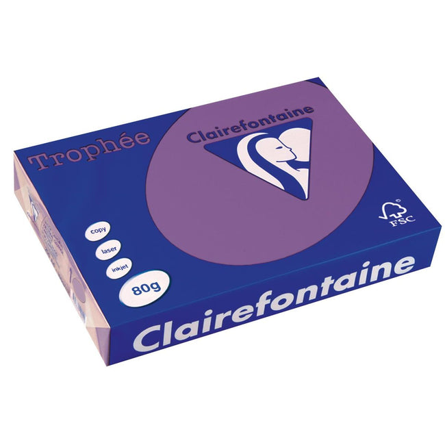 Clairefontaine -  Trophée Intens, gekleurd papier, A4, 80 g, 500 vel, violet