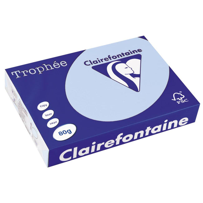 Clairefontaine - Papier coloré Trophée, A4, 80 g, 500 feuilles, bleu