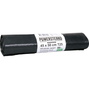 PowerSterko - Sac poubelle | PEBD recyclé | 45x50cm | T25 | noir | 1000 pièces