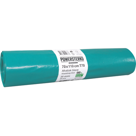 PowerSterko - Sac poubelle 70x110 type 70 bleu 20 pièces