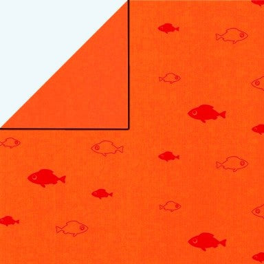 Klika - Papier-cadeau - Papier-cadeau - Fish en or sur orange 50 cm