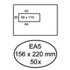 Hermes - Enveloppe EA5 156x220mm fenêtre 4x11liens autocollante 50 pièces
