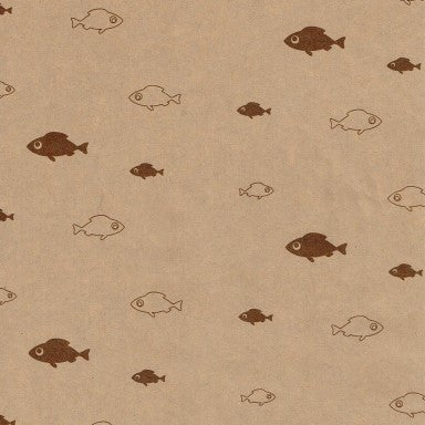 Klika - Papier-cadeau - Papier-cadeau - Fish on Brown 50 cm