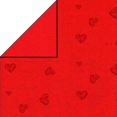 Klika - Geschenkpapier - Geschenkpapier - Red Love Hearts on Red 50 cm