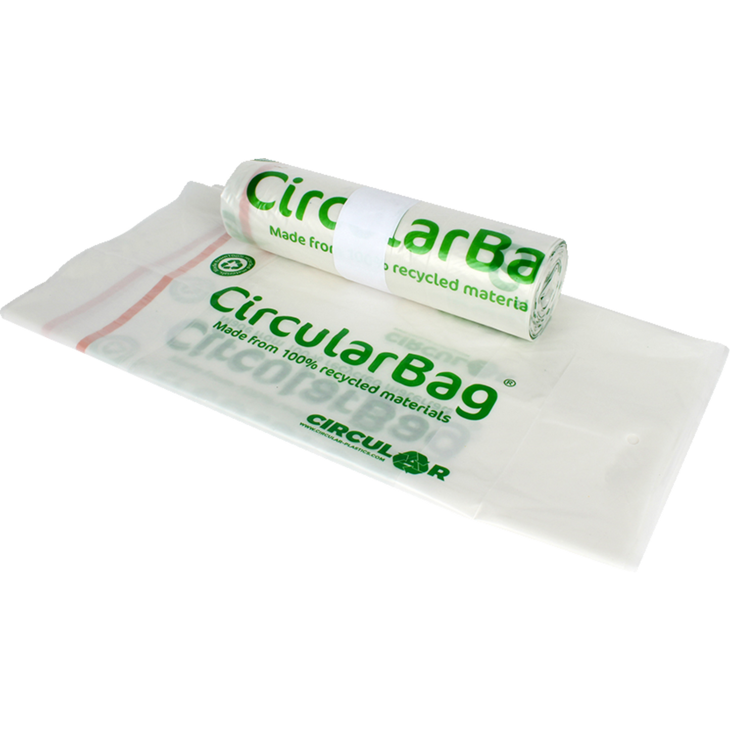 CircularBag -  Afvalzak | Gerecycled LDPE | 400l | 70/ 14.5x193cm | 30my | transparant | 84 stuks