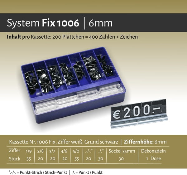 Klika - Preiskassette Fix 1006 schwarz und weiß