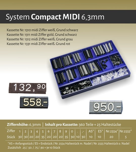 Decosign - Preis Kassette kompakt MIDI 1310 Schwarz und Weiß