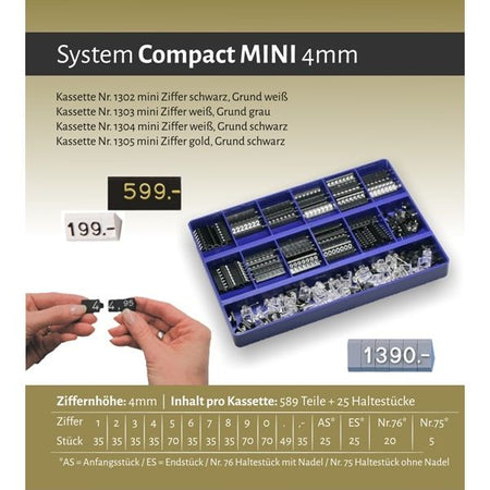 Klika - Cassette de prix Compact Mini 1302 blanc/noir
