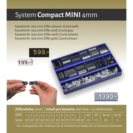 Klika - Cassette de prix Compact Mini 1303 gris blanc