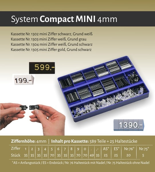 Klika - Cassette de prix Compact Mini 1305 noir or