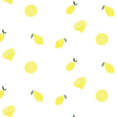 Klika - Cadeaupapier - Geschenkpapier - Lovely lemons on white 50 cm