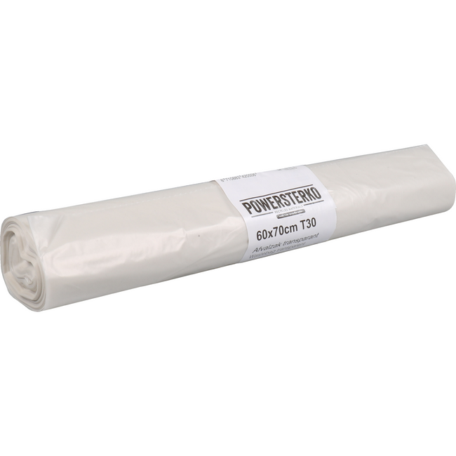 PowerSterko -  Afvalzak | Gerecycled LDPE | 60x70cm | T30 | transparant | 500 stuks