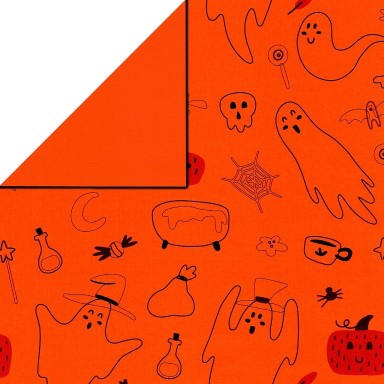 Klika - Cadeaupapier - Geschenkpapier - Halloween on orange 50 cm