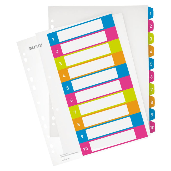 Leitz -  12430000 indextab Numerieke tabbladindex Polypropyleen (PP) Meerkleurig
