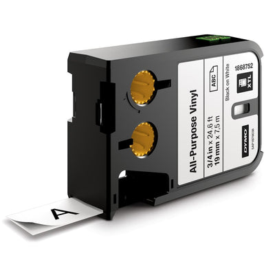 Dymo - XTL e ft 19 mm, noir sur blanc, vinyle