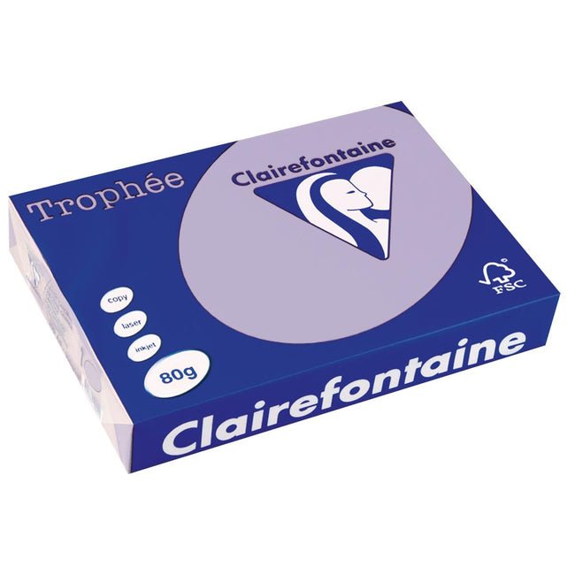 Clairefontaine - Papier coloré Trophée, A4, 80 g, 500 feuilles, lilas