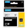 Dymo - Labele Rhino polyester industriel 12mm noir sur blanc