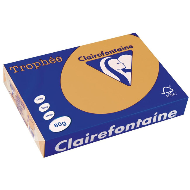 Clairefontaine - Papier coloré Trophée, A4, 80 g, 500 feuilles, marron moka