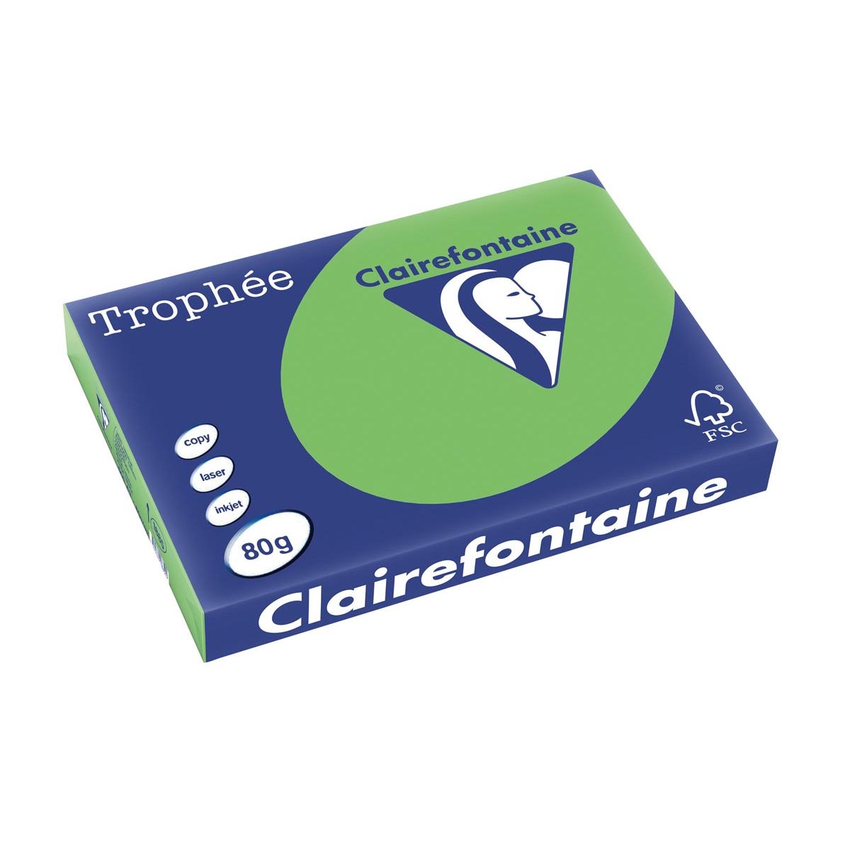 Clairefontaine - Trophée Intens, papier coloré, A3, 80 g, 500 feuilles, vert menthe