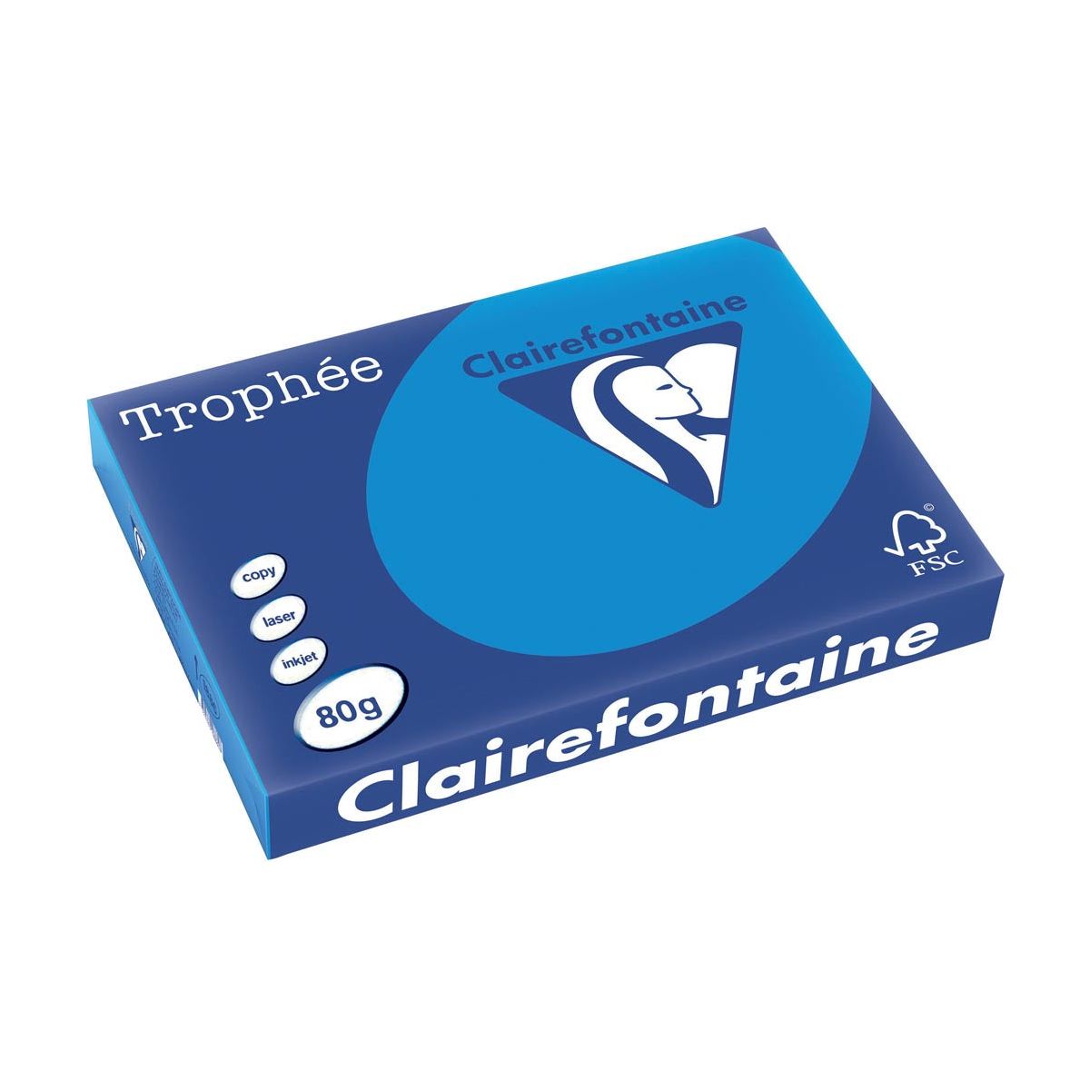 Clairefontaine - Troprophe Intens, Colored Paper, A3, 80 g, 500 feuilles, turquoise