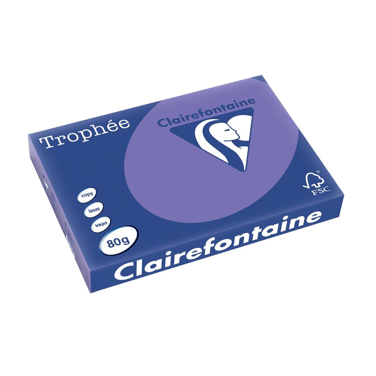 Clairefontaine - Trophée Intens, papier coloré, A3, 80 g, 500 feuilles, violet