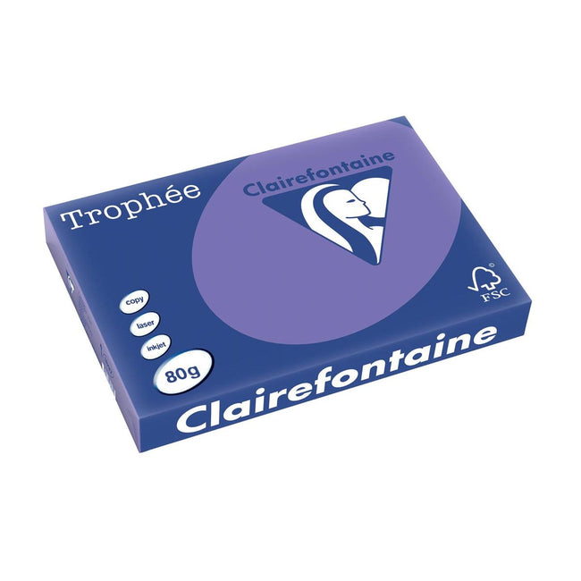 Clairefontaine - Trophée Intens, papier coloré, A3, 80 g, 500 feuilles, violet