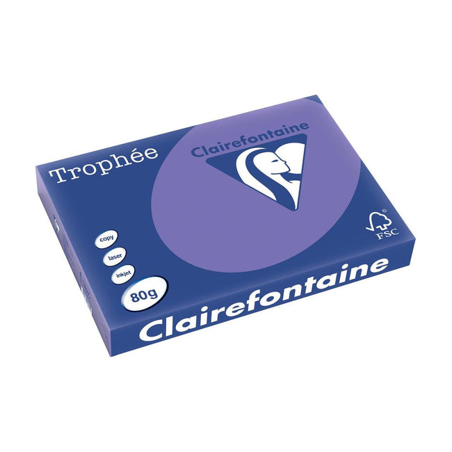 Clairefontaine - Trophée Intens, gekleurd papier, A3, 80 g, 500 vel, violet