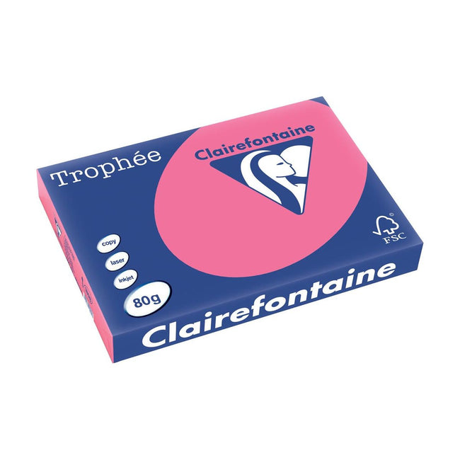 Clairefontaine - Troprophe Intens, Colored Paper, A3, 80 g, 500 Feuille, Fuchsia