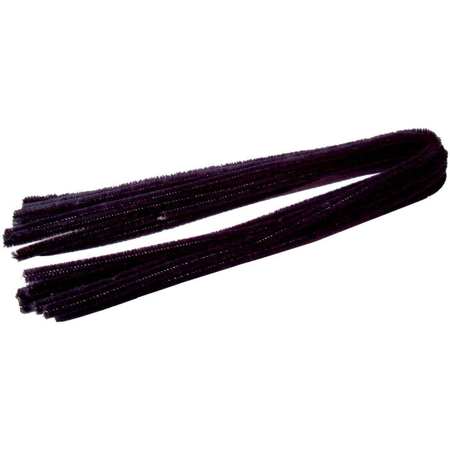 Bouhon - fil chenille noir, paquet de 10 pièces
