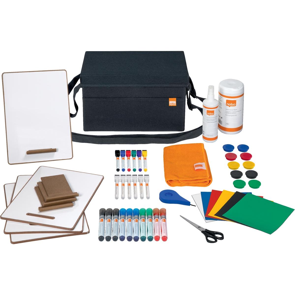 Nobo - whiteboard accessoires kit, in draagtas