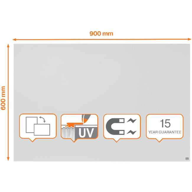 Nobo - Infinity randloos whiteboard, staal, magnetisch, 60 x 90 cm