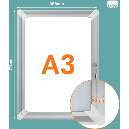Nobo -  clicklijst Plus, uit aluminium, afsluitbaar, ft A3