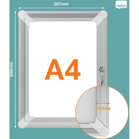 Nobo -  clicklijst Plus, uit aluminium, afsluitbaar, ft A4