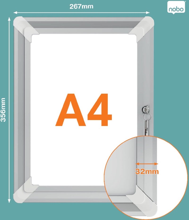 Nobo -  clicklijst Plus, uit aluminium, afsluitbaar, ft A4