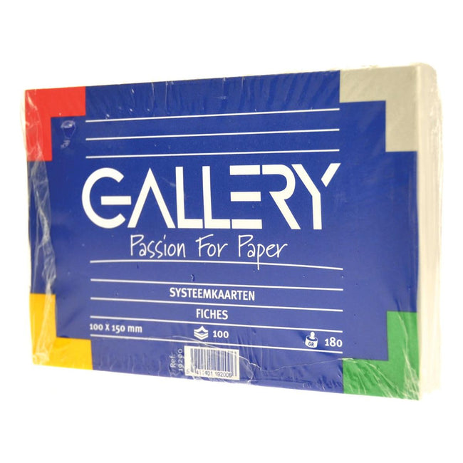 Gallery - Gallery witte systeemkaarten, ft 10 x 15 cm, effen, pak van 100 stuks