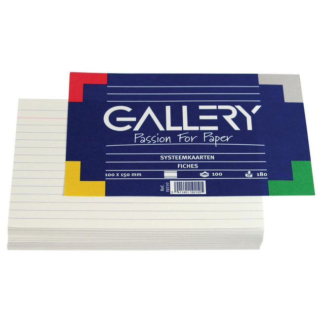 Gallery - fiches blanches, ft 10 x 15 cm, lignées, paquet de 100 pièces