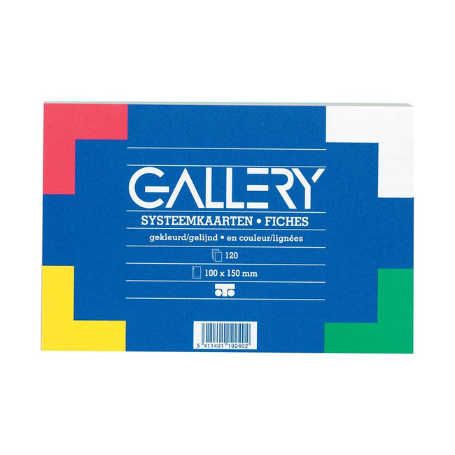 Galerie - Cartes de système colorées de galerie, FT 10 x 15 cm, doublée, paquet de 120 pièces