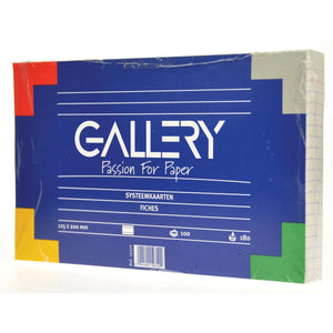 Gallery -   witte systeemkaarten, ft 12,5 x 20 cm, gelijnd, pak van 100 stuks