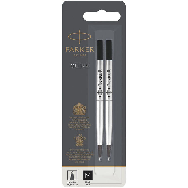 Parker - Rollerpenvulling  quink m blister 2st zwart